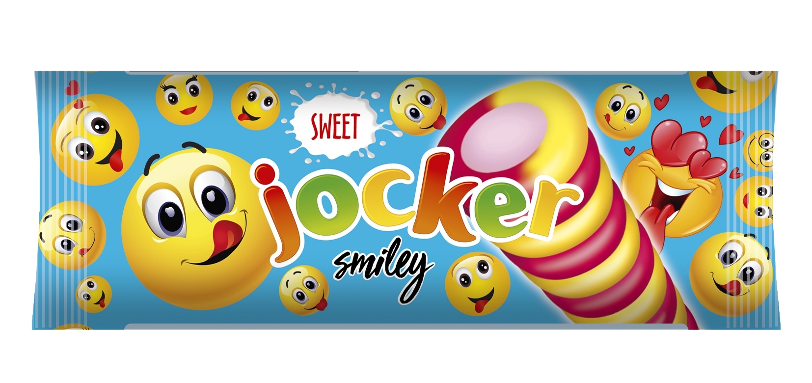 Мороженое Jocker Smiley «Tutti-Frutti» со вкусом клубники и ананаса (сладкий вкус)