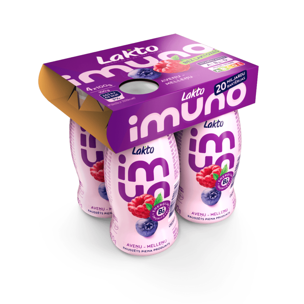 Fermented milk product with raspberry-blueberry additive (lactose free)