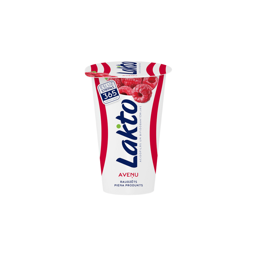 Fermented spoonable milk product LAKTO raspberry
