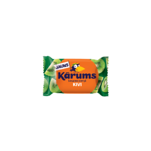 Kiwi curd snack in kiwi flavour coating