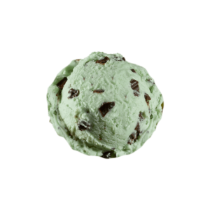 Peppermint cream ice cream with chocolate pieces