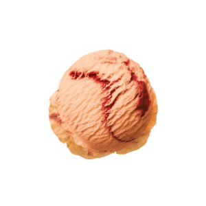 Vanilla-caramel cream ice cream with cowberry filling