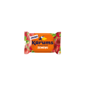 Strawberry curd snack in strawberry flavour coating