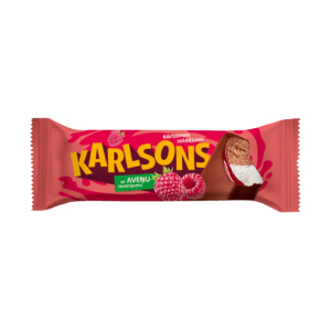 Vanilla and chocolate ice cream with raspberry ripple and coating